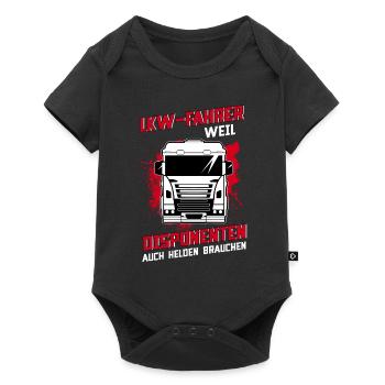 LKW-Fahrer weil Disponenten auch Helden brauchen - Baby Premium Kurzarmbody - Schwarz - Vorne