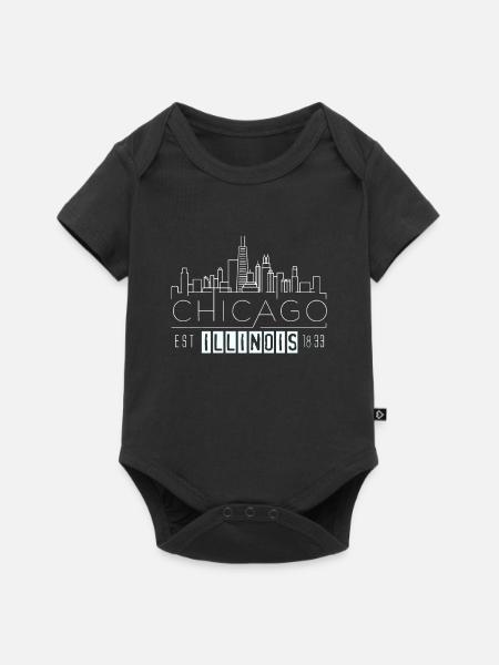 Chicago - Baby Premium Kurzarmbody - Schwarz