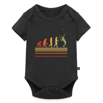 Tennis Evolution Retro Tennisspieler Geschenk - Baby Premium Kurzarmbody - Schwarz - Vorne