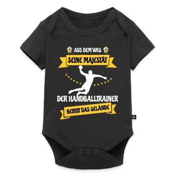 There, the handball coach enters the area - Baby Premium short-sleeve bodysuit - black - Front