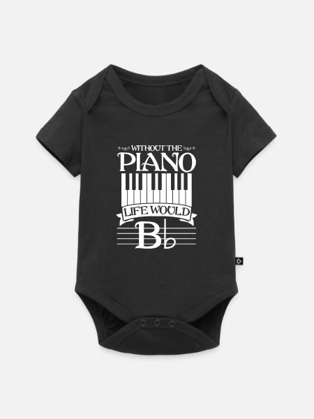 Piano - Baby Premium Kurzarmbody - Schwarz