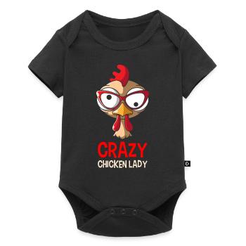 Crazy Chicken Lady, gift chicken poultry bird - Baby Premium short-sleeve bodysuit - black - Front