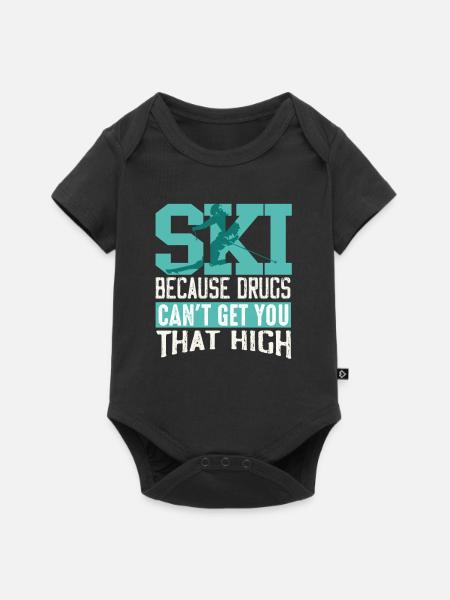 Ski - Baby Premium Kurzarmbody - Schwarz
