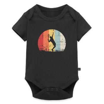 Vintage Retro Tennis Player - Baby Premium short-sleeve bodysuit - black - Front