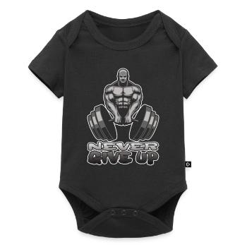 Bodybuilder Fitness Body Gym Muskelmann Geschenk - Baby Premium Kurzarmbody - Schwarz - Vorne