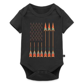 Native American Day, Us Flag, Tents & Arrows, - Baby Premium short-sleeve bodysuit - black - Front
