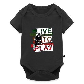 Eishockey - Baby Premium Kurzarmbody - Schwarz - Vorne