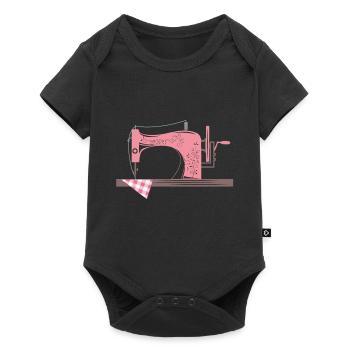 Nähmaschine Sticken und Nähen - Baby Premium Kurzarmbody - Schwarz - Vorne