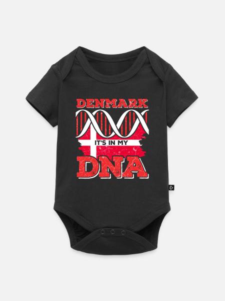 Dänemark Danmark Denmark - Baby Premium Kurzarmbody - Schwarz