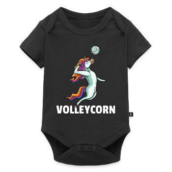 Volleyball unicorn volleyball player - Baby Premium short-sleeve bodysuit - black - Front