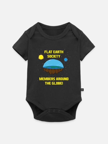 Flat earth - Baby Premium Kurzarmbody - Schwarz