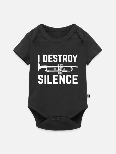 Trompete Lautstärke - Baby Premium Kurzarmbody - Schwarz
