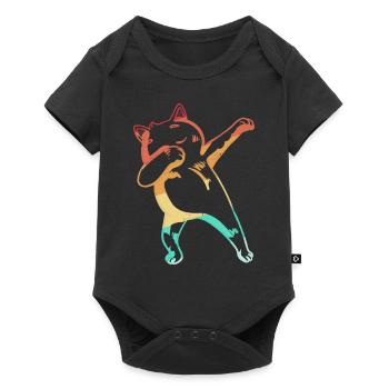 Dabbing Cat Dance Dab Vintage Retro - Baby Premium short-sleeve bodysuit - black - Front