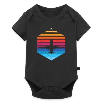 plane - Baby Premium short-sleeve bodysuit - black - Front