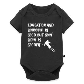Skiing Skiing Skiing Skiing Skiing Berg - Baby Premium short-sleeve bodysuit - black - Front