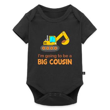 Big cousin Big cousin gift digger - Baby Premium short-sleeve bodysuit - black - Front