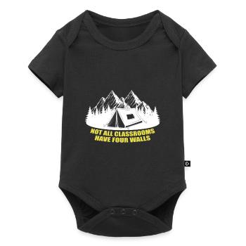 Tente de camping Forêt Nature School Learning Gift - Body à manches courtes Premium Bébé - noir - Devant