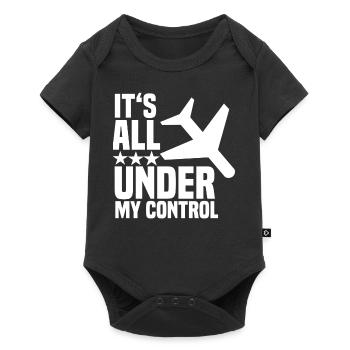 Pilot airplane cockpit flight attendant stewardess - Baby Premium short-sleeve bodysuit - black - Front