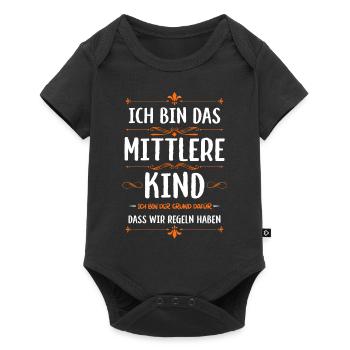 Plus jeune cadeau d'enfant d'âge moyen - Body à manches courtes Premium Bébé - noir - Devant