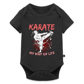 Karate - Baby Premium Kurzarmbody - Schwarz - Vorne