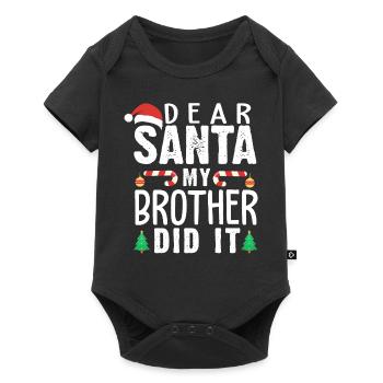 Dear Santa, my brother did it. Xmas saying - Baby Premium short-sleeve bodysuit - black - Front