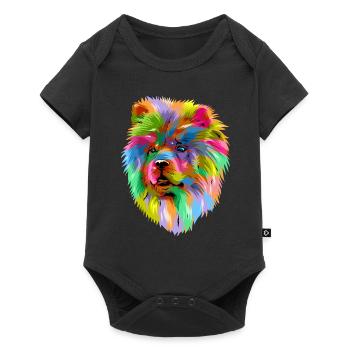 Chow Chow Hund Hunderasse Geschenk - Baby Premium Kurzarmbody - Schwarz - Vorne