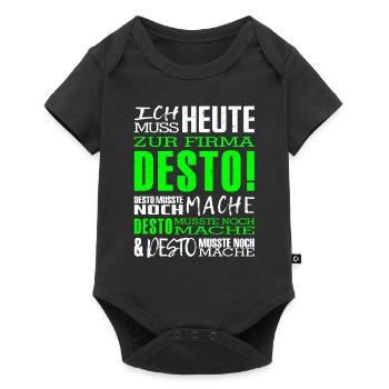 Firma Desto - Baby Premium Kurzarmbody - Schwarz - Vorne
