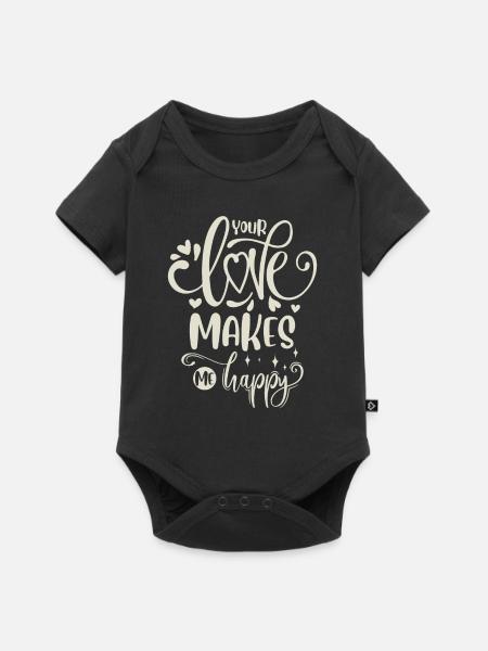 Liebe Zitat - Baby Premium Kurzarmbody - Schwarz