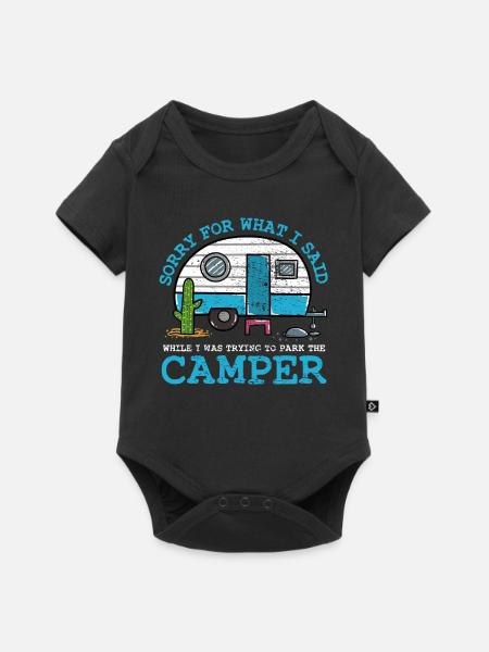 Camping - Baby Premium Kurzarmbody - Schwarz