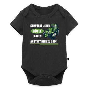 Lustige Sprüche Landwirtschaft Acker Bauer Traktor - Baby Premium Kurzarmbody - Schwarz - Vorne