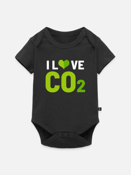Ich liebe CO2 - Baby Premium Kurzarmbody - Schwarz