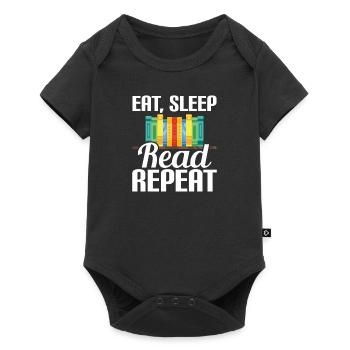 Manger, dormir, lire le livre de lecture répétée - Body à manches courtes Premium Bébé - noir - Devant