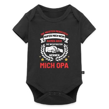 Opa und Enkel - Baby Premium Kurzarmbody - Schwarz - Vorne