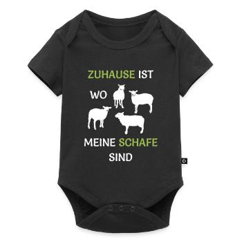 Zuhause ist wo meine Schafe sind Bauern Schäferei - Baby Premium Kurzarmbody - Schwarz - Vorne