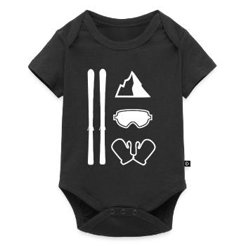 Ski logo skier icons minimalist skier mountains - Baby Premium short-sleeve bodysuit - black - Front