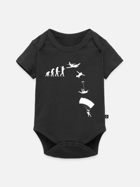 Saut en parachute, saut en parachute, parachute, chemise - Body à manches courtes Premium Bébé - noir
