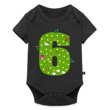 6th birthday Young girl 6 years Farmer farmer - Baby Premium short-sleeve bodysuit - black - Front
