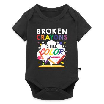 Crayon de couleur couleurs santé mentale - Body à manches courtes Premium Bébé - noir - Devant