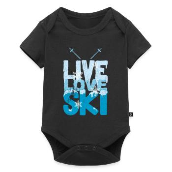 Ski - Baby Premium Kurzarmbody - Schwarz - Vorne