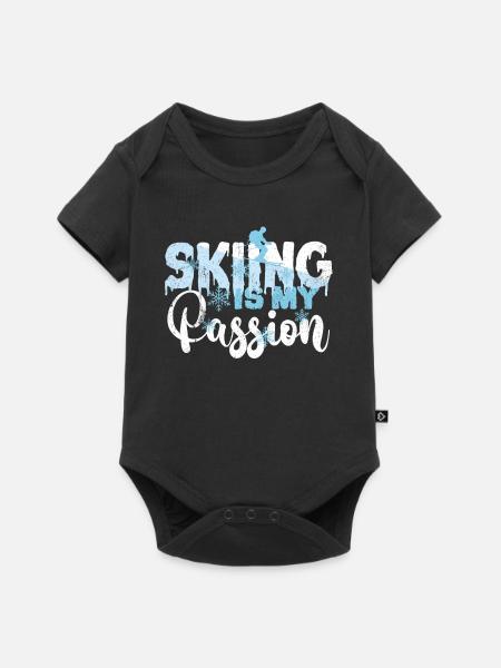 Ski - Baby Premium Kurzarmbody - Schwarz