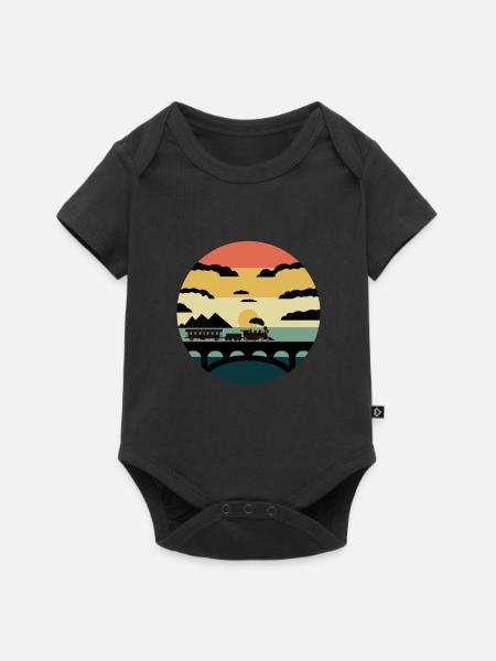 Train trains model railroad railway gift - Baby Premium short-sleeve bodysuit - black