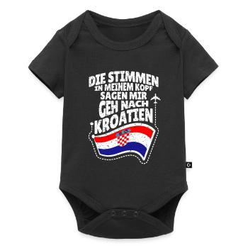 Kroatien - Baby Premium Kurzarmbody - Schwarz - Vorne