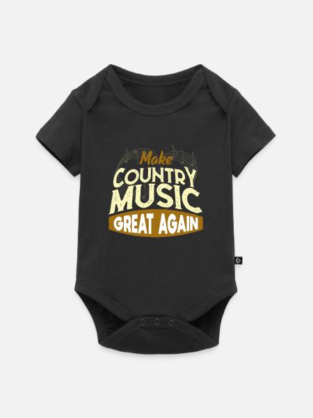 Country Musik - Baby Premium Kurzarmbody - Schwarz