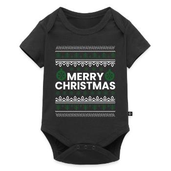 Merry Christmas Christmas Christmas Present - Baby Premium Kurzarmbody - Schwarz - Vorne