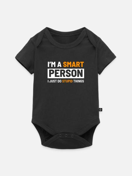 I´m a smart Person - Baby Premium Kurzarmbody - Schwarz