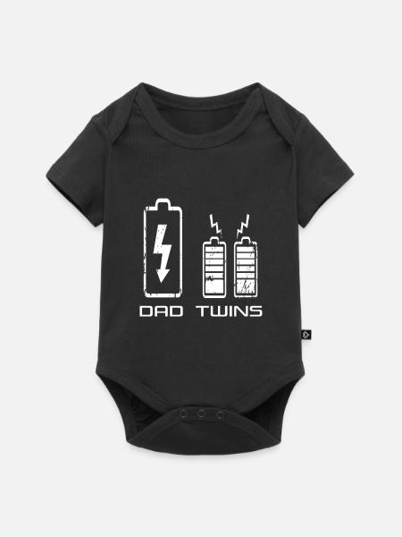 Dad Energy - Twins - Baby Premium Kurzarmbody - Schwarz