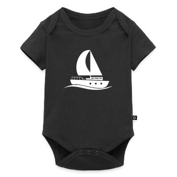 Boot - Baby Premium Kurzarmbody - Schwarz - Vorne