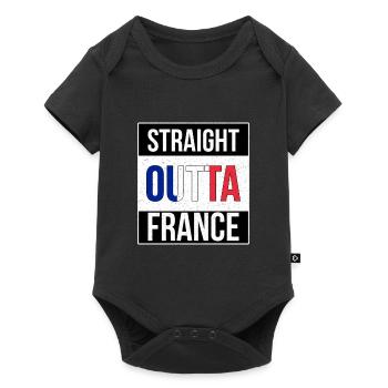 STRAIGHT OUTTA FRANCE France Frenchman - Baby Premium short-sleeve bodysuit - black - Front