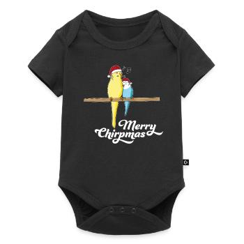 Budgie Christmas saying Santa Claus bird - Baby Premium short-sleeve bodysuit - black - Front