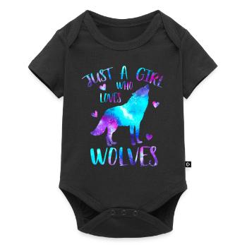 Juste une fille qui aime les loups Galaxy - Body à manches courtes Premium Bébé - noir - Devant
